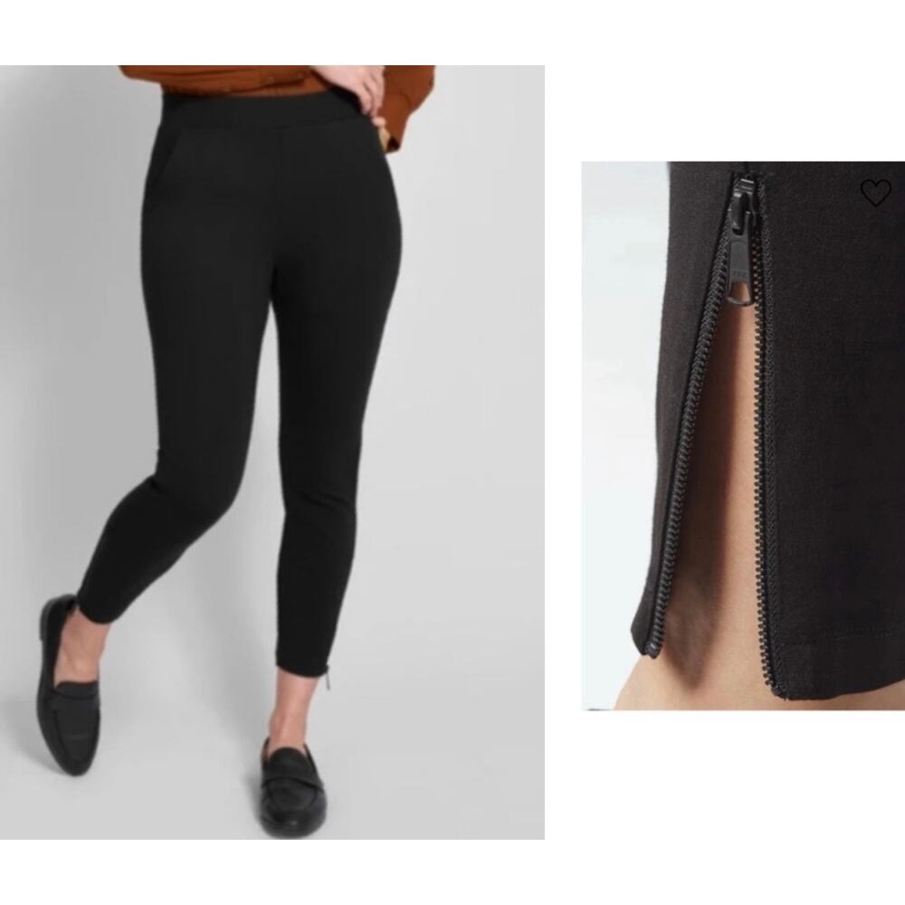UNIVERSAL STANDARD Moro Pocket Ponte Pants Black Sand Zip Ankle - Sz XS - NWT